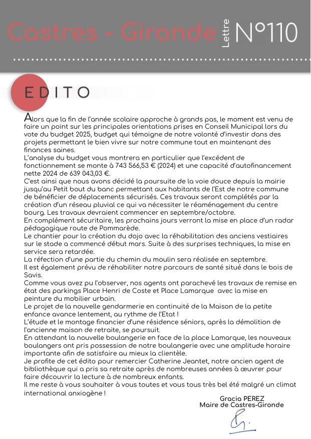 Couverture Lettre 110