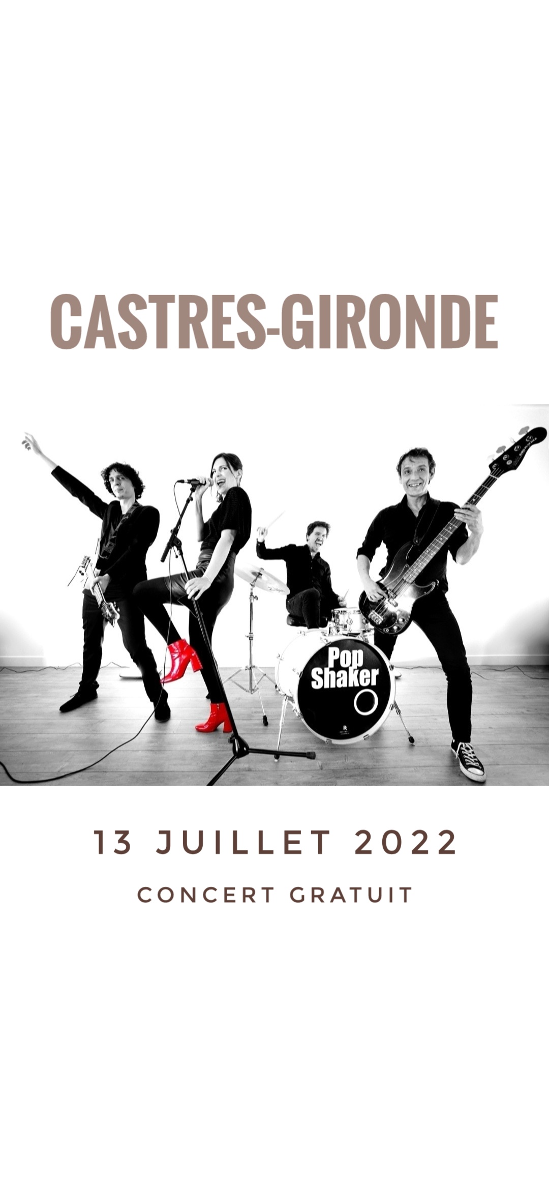 Concert Pop Shaker 13 juillet - Castres-Gironde